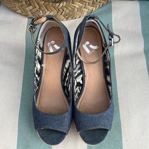 Report Shoes Women Denim Blue 6.5 Wedges